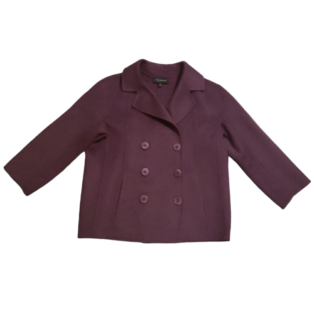 Talbots Wool Blend Cropped Double Breasted Jacket… - image 2